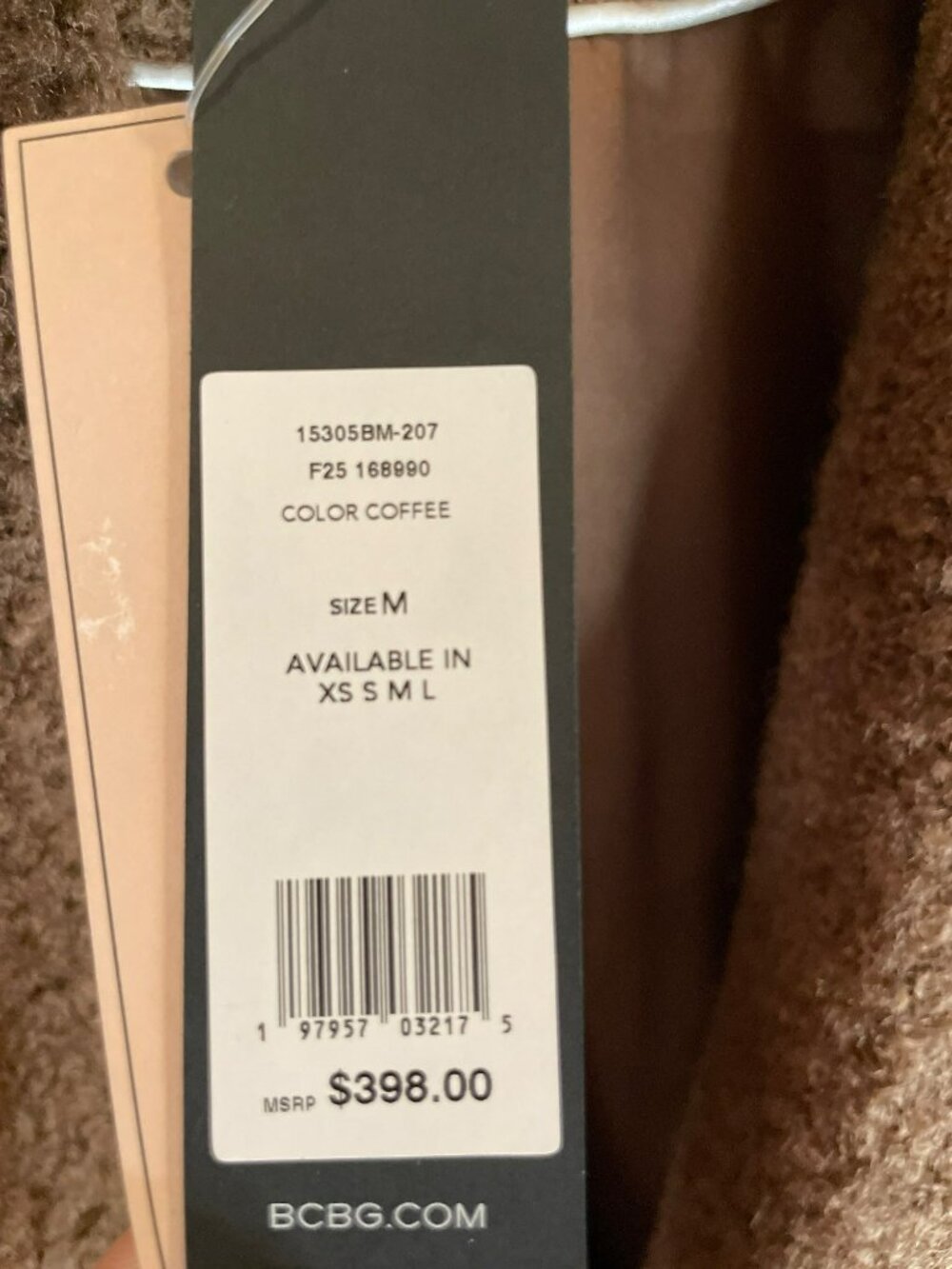BCBGMAXAZRIA Coffee Brown Wool Double-Breasted Coat Women's Sz M $398 NWT - Picture 6 of 8